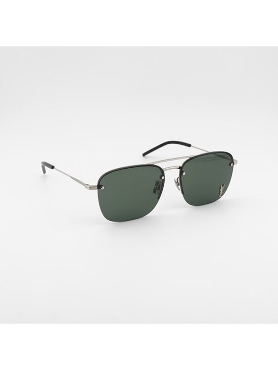 Saint Laurent SL309M 006 Sunglasses Silver Aviator Frame, Grey Lenses main image 5